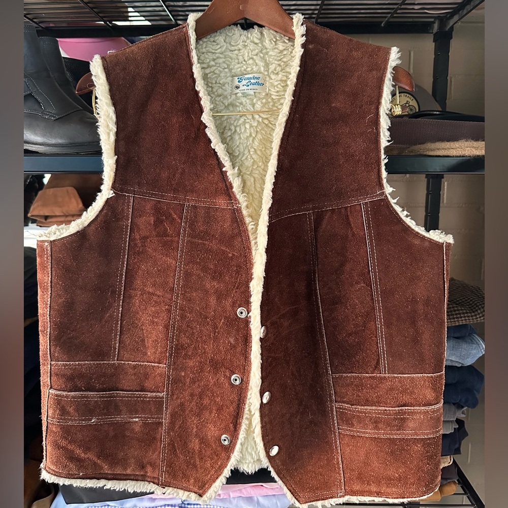 Suede Shearling Vest